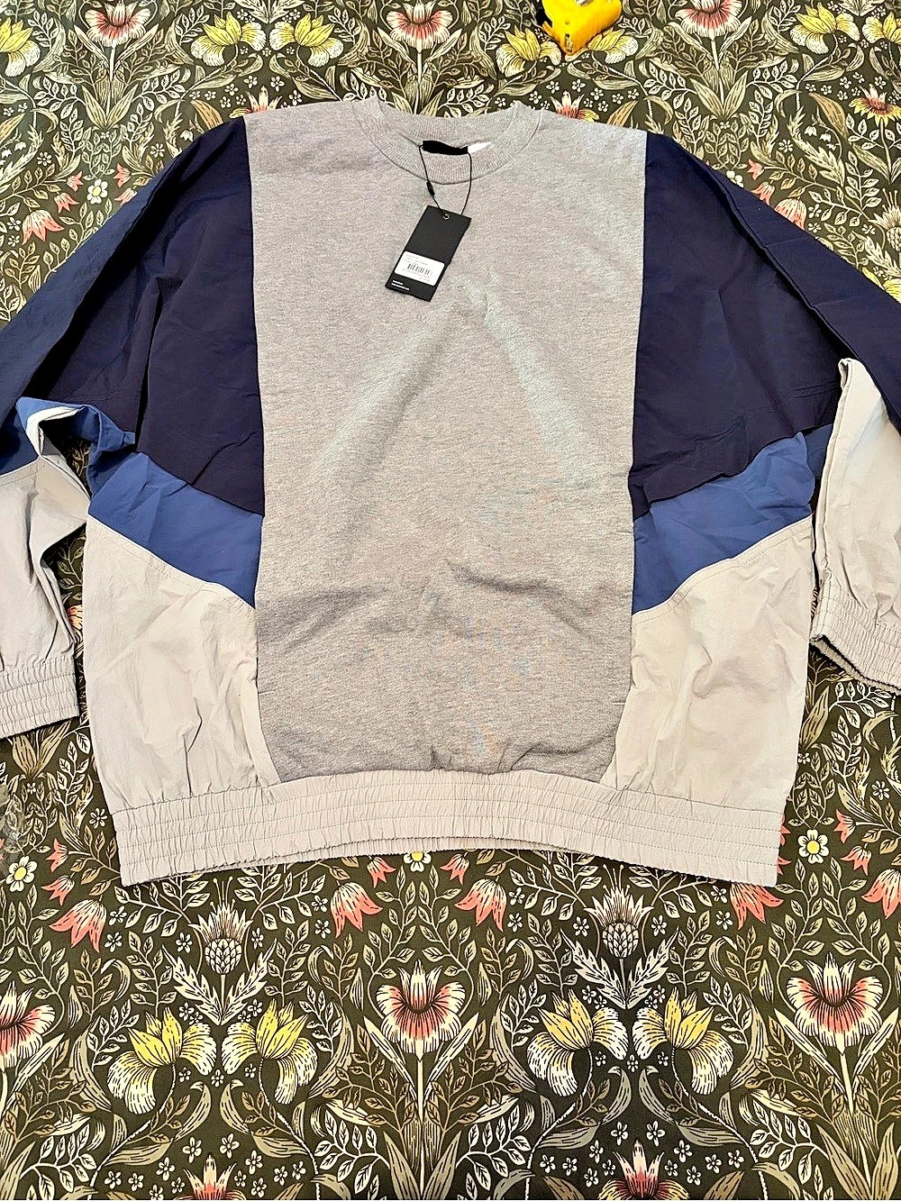 Zanerobe Panelanel Jumper Color Block Gray & Blue Size Medium